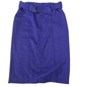 Ann Taylor Belted Pencil Skirt Purple Womens Size 8